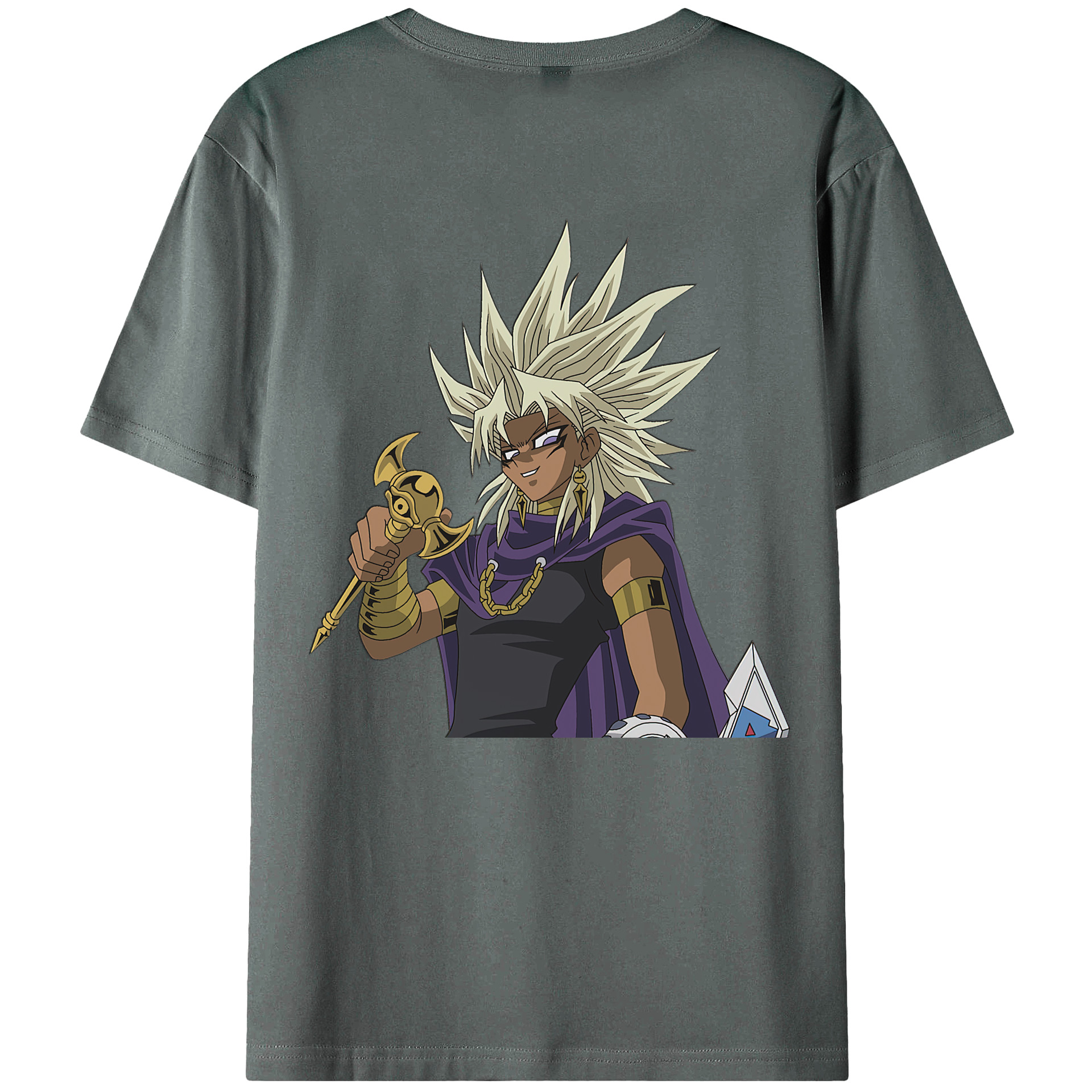 （画像用） 遊☆戯☆王 Yu-Gi-Oh! 綿100％ メンズ半袖Tシャツ（バックプリント） 通気性
